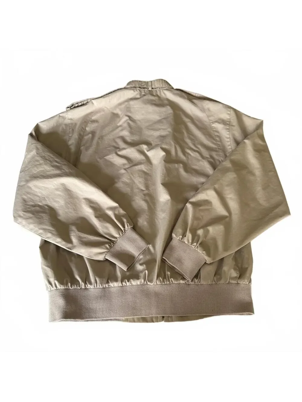 Vintage Members Only Iconic Racer Jacket Sz Medium Long Khaki Tan 80s 90s Era